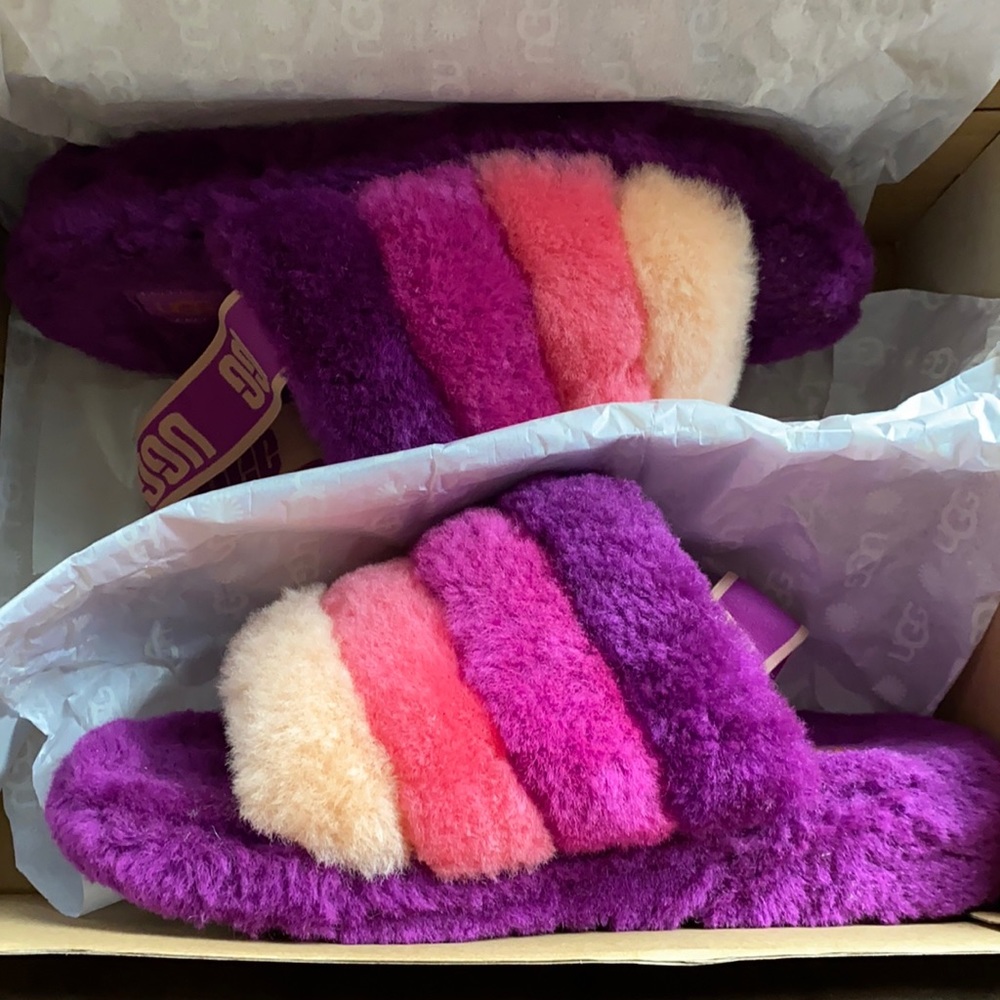 Brand new Ugg slippers. Pink & Purple. Size 8.